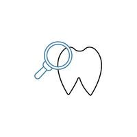 tand inspektera begrepp linje ikon. enkel element illustration. tand inspektera begrepp översikt symbol design. vektor