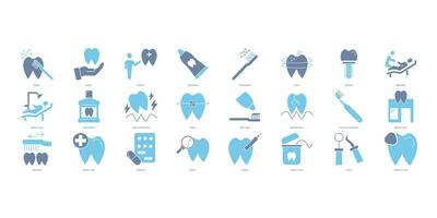 Dental Symbole Satz. einstellen von editierbar Schlaganfall icons.vektor einstellen von Dental vektor