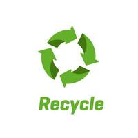 recycelt Zyklus Pfeile Symbol. recycelt Öko Symbol. Vektor Illustration. isoliert auf Weiß Hintergrund