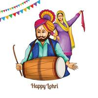 glücklich lohri Urlaub Festival von Punjab Karte Design vektor