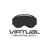 virtuell verklighet headset, vr glasögon enhet vektor logotyp design begrepp