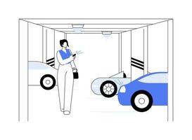 underjordisk parkering garage abstrakt begrepp vektor illustration.