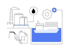 olja terminal abstrakt begrepp vektor illustration.