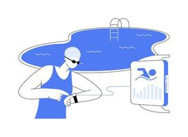 Smartwatch schwimmen Verfolgung isoliert Karikatur Vektor Illustrationen.