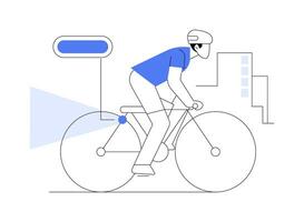 cykel smart broms sensor isolerat tecknad serie vektor illustrationer.