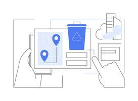 Abfall App zum Bürger isoliert Karikatur Vektor Illustrationen.