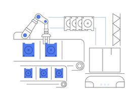 Gerät Komponenten Herstellung abstrakt Konzept Vektor Illustration.