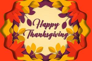 Happy Thanksgiving-Design-Illustration im Papierkunstschnitt-Stil-Design vektor