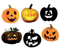 Kürbis Halloween-Objekte Zeichen Symbole Vektor-Illustration abstrakt mit weißem Hintergrund vektor