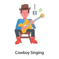 trendig cowboy sång vektor