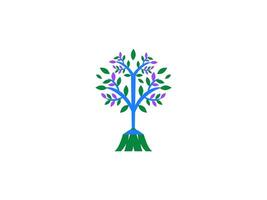 Besen Baum Logo Design. Besen mit Baum Natur Logo vektor