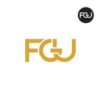 brev fgu monogram logotyp design vektor