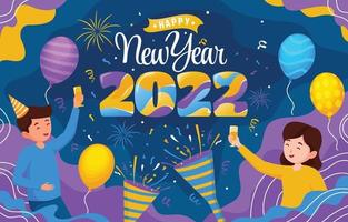gott nytt år 2022 festival vektor