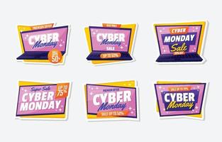 Cyber Monday großer Verkaufsaufkleber vektor