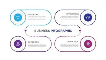 Infografik Vektor Element mit Symbole und 4 Schritt Prozess geeignet zum Information Grafik und Geschäft Präsentation