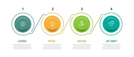 Infografik Vektor Element mit Symbole und 4 Schritt Prozess geeignet zum Information Grafik und Geschäft Präsentation