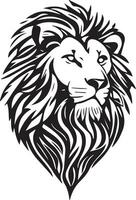Löwe einfach Maskottchen Logo Design Illustration, schwarz und Weiß vektor