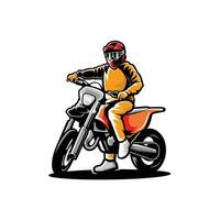 super moto cyklist vektor illustration. bäst för äventyr sport motor cykel relaterad industri