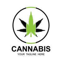 Cannabis Blatt Logo Vektor Symbol Illustration Design