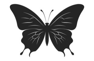 ein schön Schmetterling Silhouette isoliert auf ein Weiß Hintergrund, ein Monarch Schmetterling Vektor