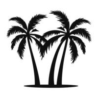Palme Bäume Vektor isoliert auf ein Weiß Hintergrund, tropisch Palme Bäume Silhouette