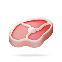 3d kött biff isolerat på vit. framställa nötkött fläskkarré. fläsk knoge. skiva av biff, färsk rå kött. okokt fläsk hacka eller nötkött eller lamm för grilla och matlagning. vektor illustration