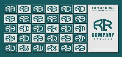 abstrakt kurva form första r rr brev logotyp design bunt vektor