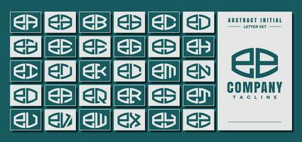 abstrakt Kurve gestalten Kleinbuchstaben Brief e ee Logo Design bündeln vektor