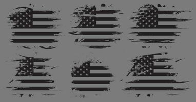 amerikanisch Flagge Silhouette, Grunge USA Flagge einstellen Vektor, Grunge, Flagge, Silhouette, Unabhängigkeit, Juli, 4 .. von Juli, 4 .. Juli, Flagge Silhouette vektor