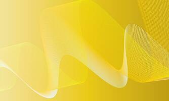 enkel abstrakt vit, gul Färg vågig luft linje mönster konst arbete på gul Färg lutning bakgrund vektor