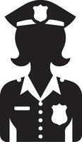 minimal polis ikon vektor silhuett, vit bakgrund, fylla med svart 15