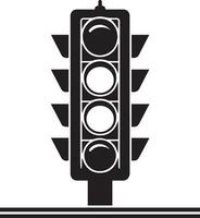 minimal der Verkehr Licht Vektor Silhouette, Weiß Hintergrund, füllen mit schwarz 3