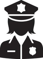 minimal Polizei Symbol Vektor Silhouette, Weiß Hintergrund, füllen mit schwarz 17