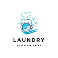 tvätt logotyp mall med modern begrepp och företag premie vektor