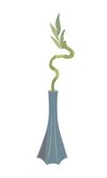 Bambus Homeplant im Vase, einfach eben Stil Hand gezeichnet Vektor Illustration, traditionell japanisch Anlage, orientalisch dekorativ wiederholen Ornament zum Textil- Design, Stoffe, Zuhause Dekor, Zen Konzept