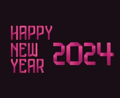 glücklich Neu Jahr 2024 abstrakt lila Grafik Design Vektor Logo Symbol Illustration