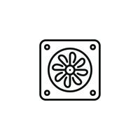 Computer Kühlung Ventilator Linie Symbol isoliert auf Weiß Hintergrund vektor