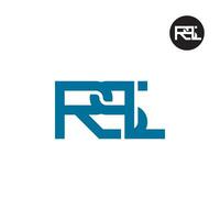 brev rsl monogram logotyp design vektor