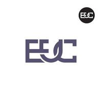 Brief euc Monogramm Logo Design vektor