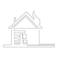 Haus Single Linie kontinuierlich Gliederung Vektor Kunst Zeichnung und einfach einer Linie Zuhause minimalistisch Design