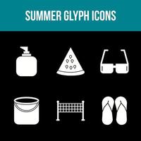 einzigartiger Sommer-Glyphen-Vektor-Icon-Set vektor