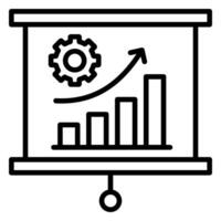 data driven beslut ikon linje vektor illustration