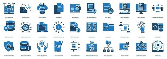 digital information vektorer ikon illustration för data kryptering, digital säkerhet, moln lagring, digital filer, data överföra, information tillgång, data Integritet, uppkopplad dokument, digital uppgifter