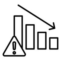 lågkonjunktur risk ikon linje vektor illustration
