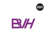 Brief bvh Monogramm Logo Design vektor