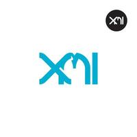 Brief Xmi Monogramm Logo Design vektor