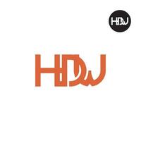 brev hdw monogram logotyp design vektor