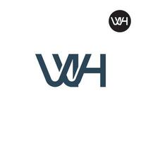 brev vvh eller wh monogram logotyp design vektor