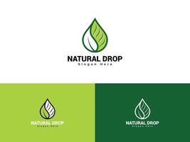 naturlig droppe logotyp vektor mall