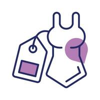 Frauen Kleid mit Preis Etikett Vektor Design, Konzept von Einkaufen und E-Commerce Symbol